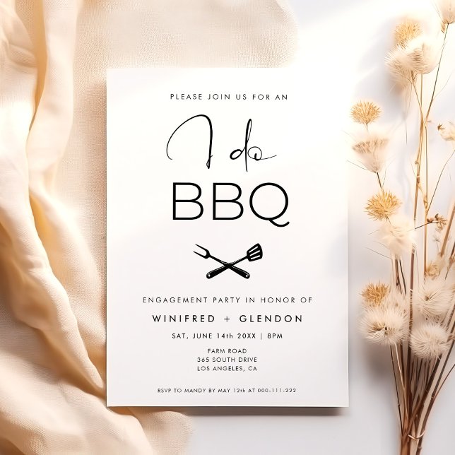 Modern I Do BBQ Engagement Party Invitation (Creator Uploaded)