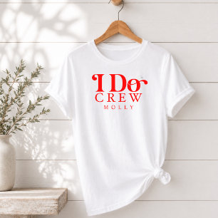 Modern I Do Crew Bold Red Bridesmaid Tri-Blend Shirt