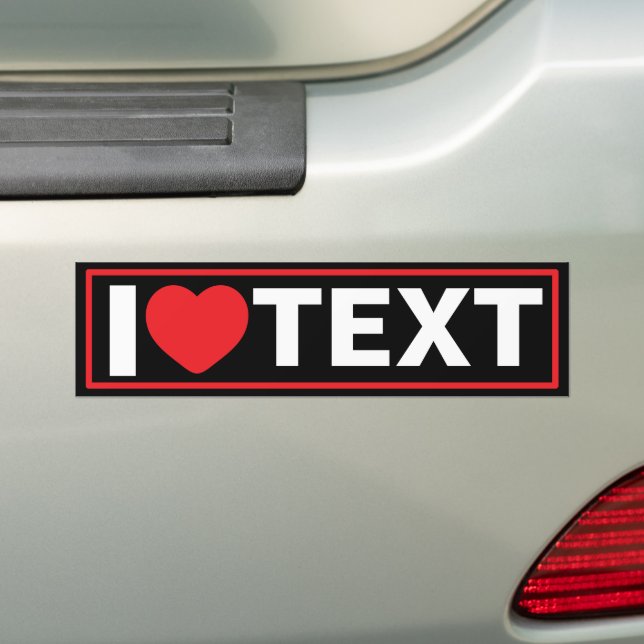Modern I Heart Custom Bumper Sticker (On Car)