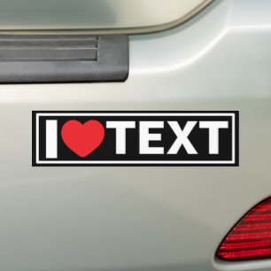 Modern I Heart Custom Bumper Sticker