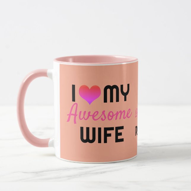 Modern I Love My Awesome Wife Valentine's Day  Mug (Left)