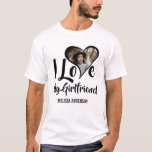 Modern I Love My Girlfriend | Heart Photo T-Shirt<br><div class="desc">Surprize your boyfriend with this cute I love my girlfriend T-shirt this christmas,  birthday or anniversary. The Tshirt can be customised for your wife,  boyfriend,  husband,  bestie,  best friend,  sister,  brother,  daughter,  mum,  aunt,  uncle,  grandma,  grandpa and more!</div>