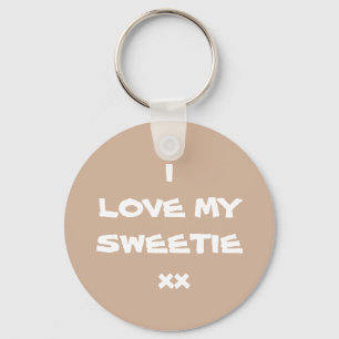 Modern I LOVE MY SWEETIE xx Cool Cute  Key Ring