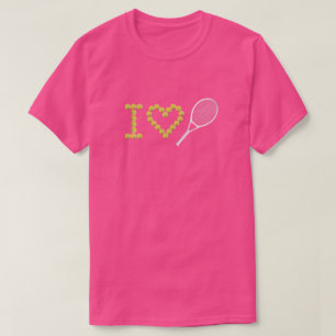Modern I Love Tennis Pink T-Shirt