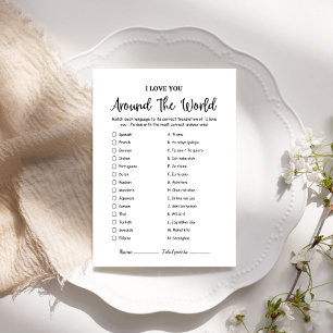 Modern I Love You Around The world Game card