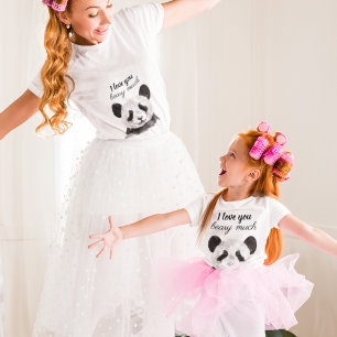 Modern I Love You Beary Much Black And White Panda Baby Bodysuit