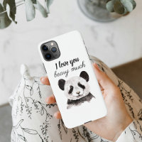 Modern I Love You Beary Much Black And White Panda