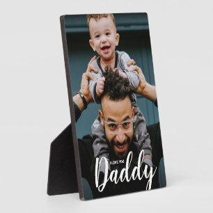 Modern I Love You Daddy Script Custom Photo Plaque