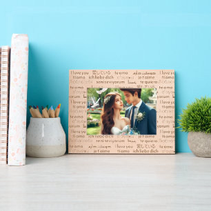 Modern "I Love You" in International Languages Etched Frames