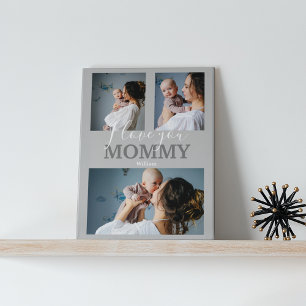 Modern I Love You Mummy   3 Photo Collage Plaque