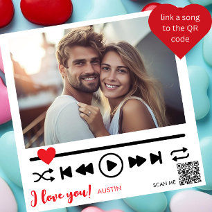 Modern I LOVE you, your song valentine's day photo Holiday Card