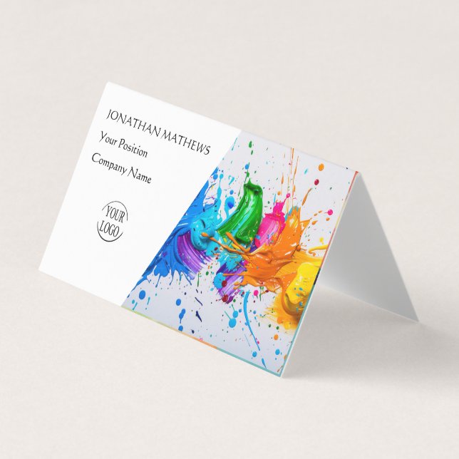 Modern I Oil Paint Abstract Business Card (Front)