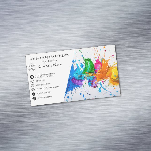 Modern I Oil Paint Abstract Magnetic Business Card (In Situ)