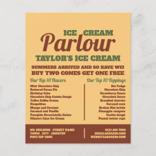 Modern Ice Cream Parlour Advertising Flyer