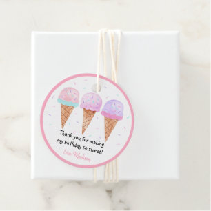 Modern Ice Cream Truck Birthday Favour Tags