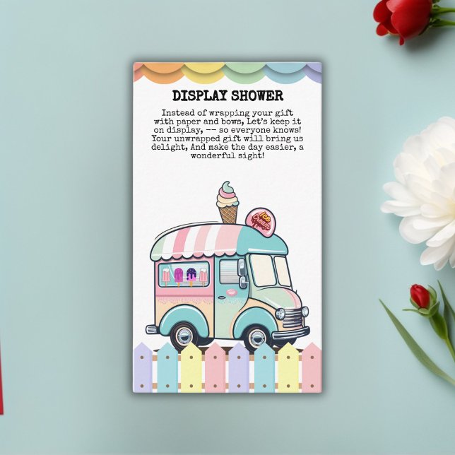 Modern Ice Cream Truck Sprinkles Baby Shower Enclosure Card (Creator Uploaded)