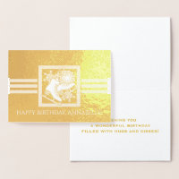 Modern Ice Skating Birthday Gold