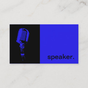Modern Icon Silhouette Speaker    blue black Business Card