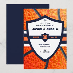 Modern iconic basketball logo wedding  save the date