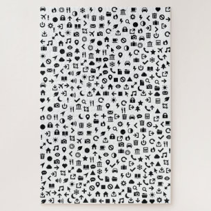 Modern Icons Jigsaw Monochrome Puzzle