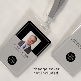 Modern ID card business company logo QR employee Badge