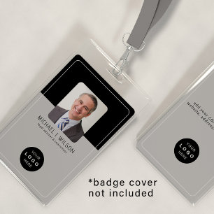 Modern ID card business company logo QR employee ID Badge