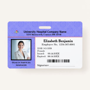 Modern ID Card Business Employee Bar Code Logo  ID Badge