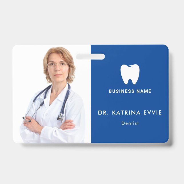 Modern ID Card | Dentis Logo Photo Business Badge (Front)