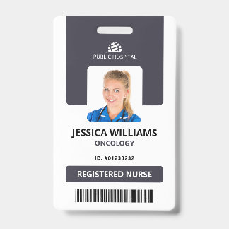 Modern ID Card Hospital Staff Registered Nurse Badge