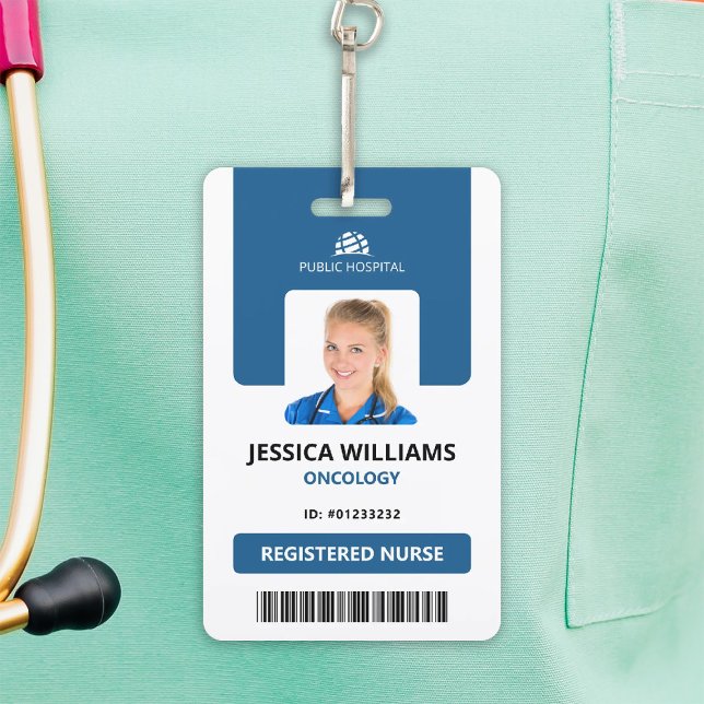 Modern ID Card Hospital Staff Registered Nurse ID Badge (Creator Uploaded)