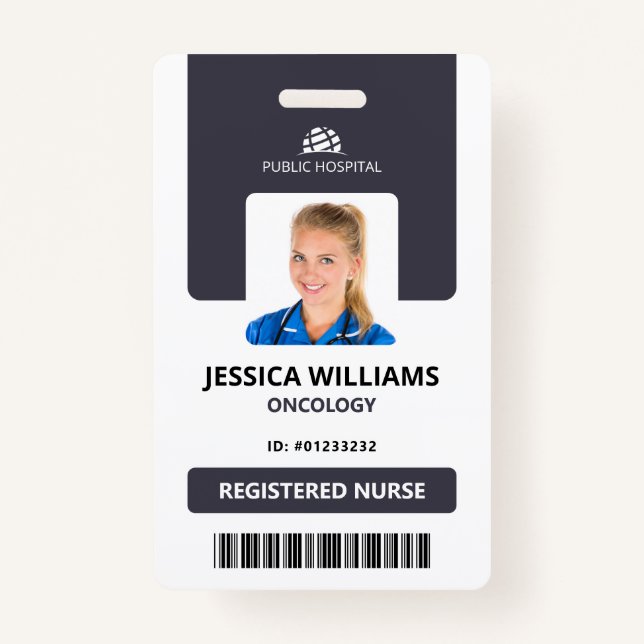 Modern ID Card Hospital Staff Registered Nurse ID Badge (Front)