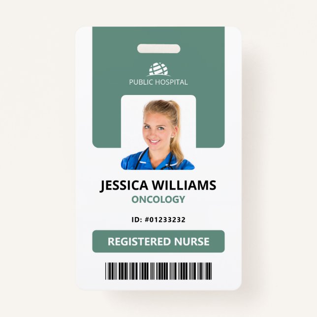 Modern ID Card Hospital Staff Registered Nurse ID Badge (Front)
