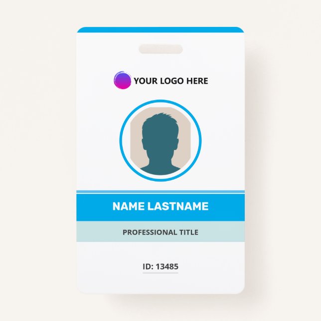 Modern ID Card Identification Badge ID Badge (Front)