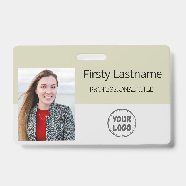 Modern ID Card | Logo Photo Business Employee  Badge (Front)