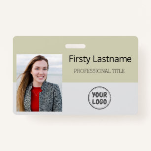 Modern ID Card   Logo Photo Business Employee  ID Badge