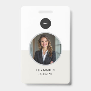 Modern ID Card   Minimalist Business Employee Badge