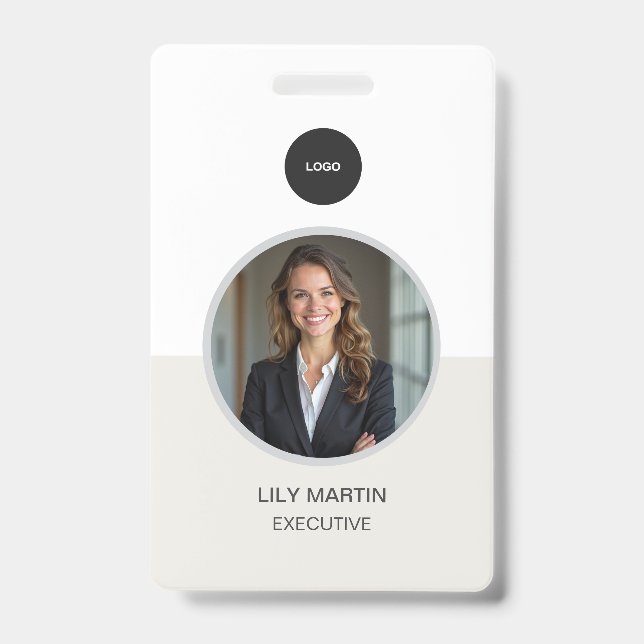 Modern ID Card | Minimalist Business Employee Badge (Front)