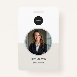 Modern ID Card   Minimalist Business Employee ID Badge