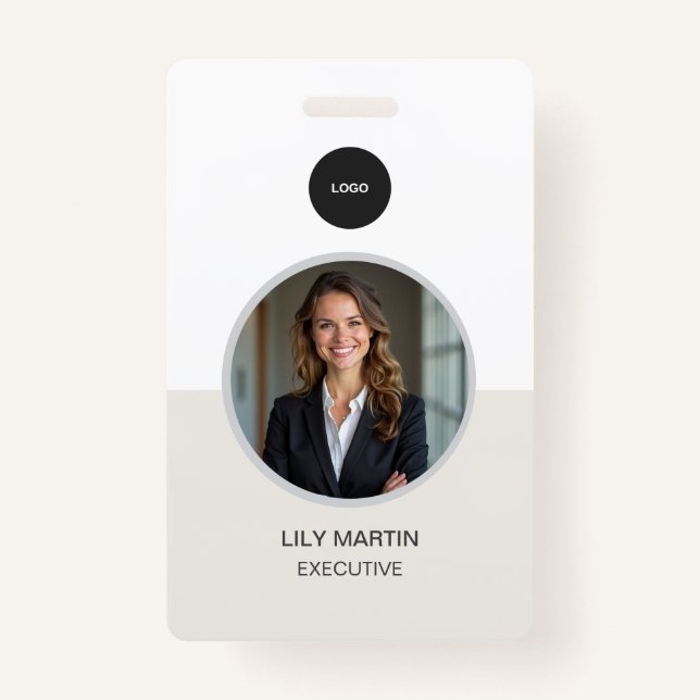 Modern ID Card | Minimalist Business Employee ID Badge (Front)
