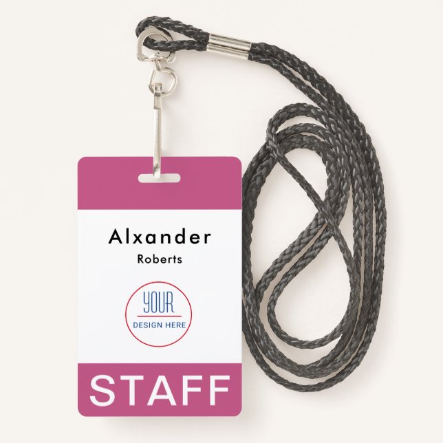 Modern ID Card | Minimalist Business Employee  ID Badge (Front with Lanyard)