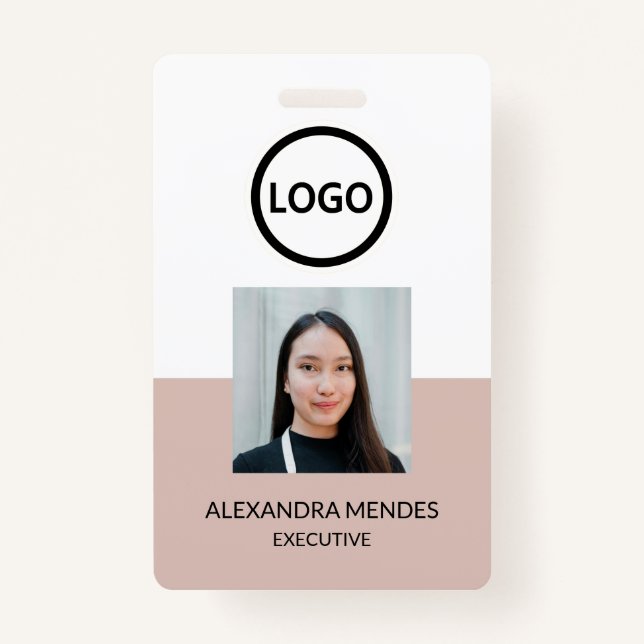 Modern ID Card, Minimalist Business Employee ID Badge (Front)