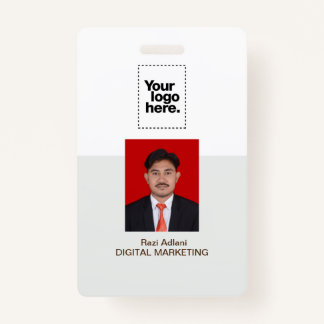 Modern ID Card | Minimalist Business Employee QR B ID Badge