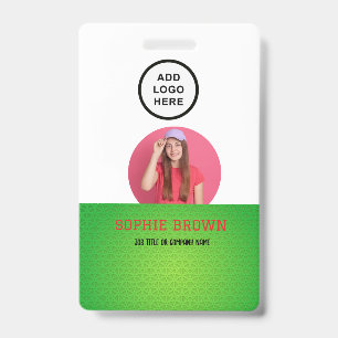 Modern ID Card Minimalist Business Employee QR Badge