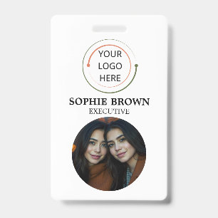 Modern ID Card   Minimalist Business Employee QR Badge