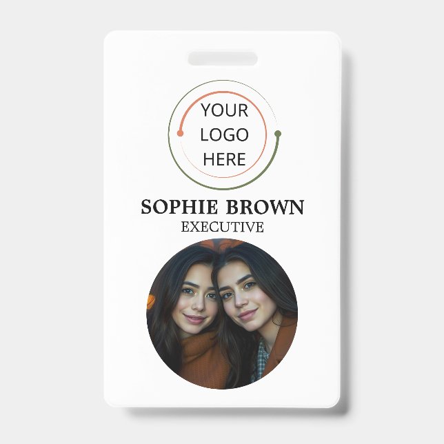 Modern ID Card | Minimalist Business Employee QR Badge (Front)