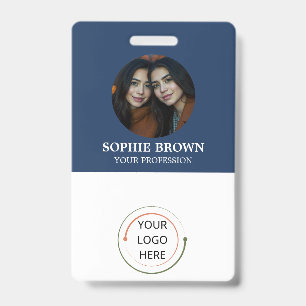 Modern ID Card   Minimalist Business Employee QR Badge