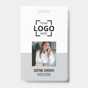 Modern ID Card   Minimalist Business Employee QR Badge