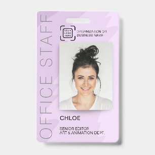 Modern ID Card Office Staff Employee Barcode Logo Badge