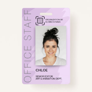 Modern ID Card Office Staff Employee Barcode Logo ID Badge