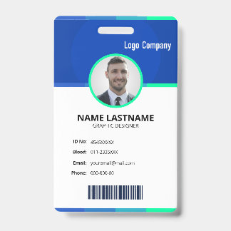 Modern ID Identification Card Employee Photo Badge